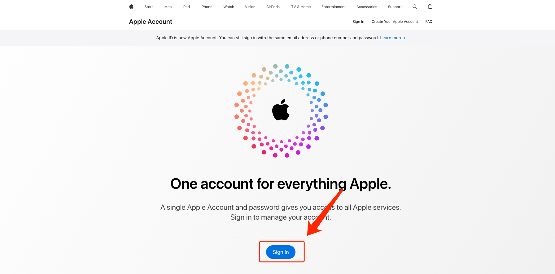 sign in your apple id on apple account website