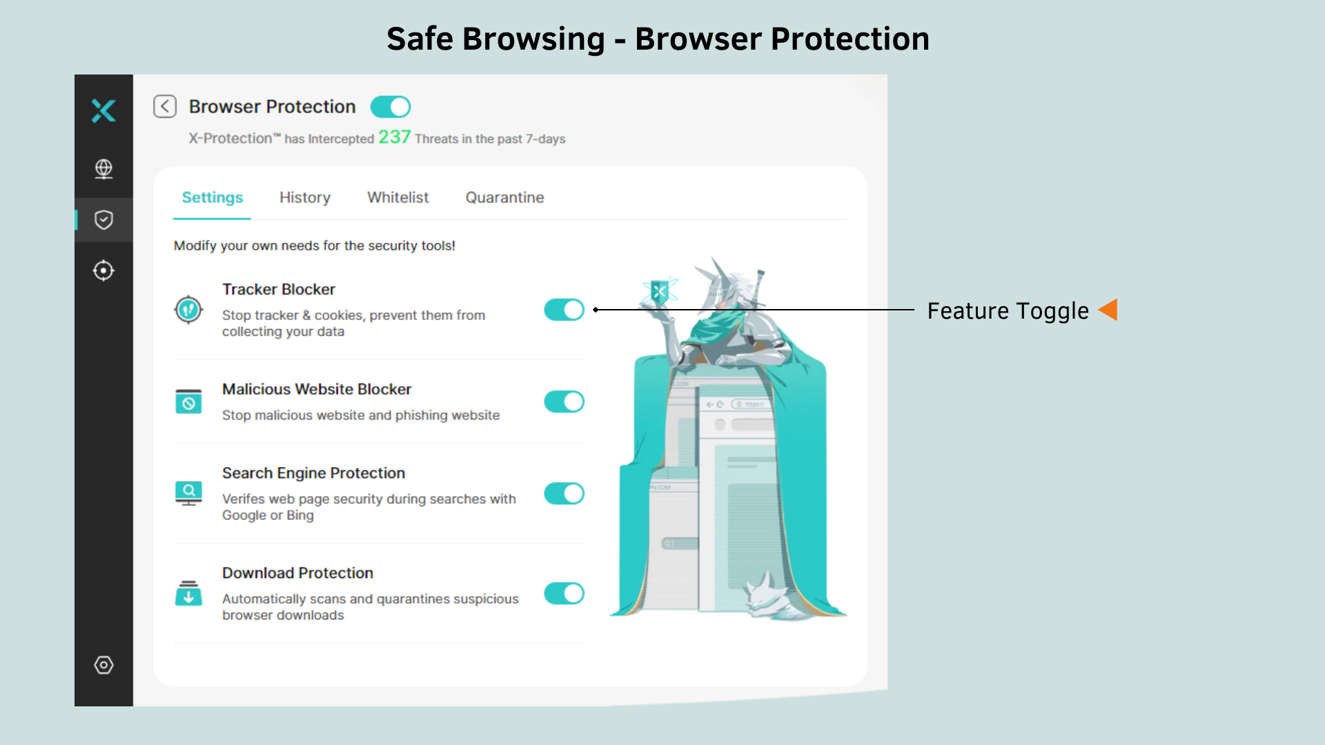 features of xvpn browser protection