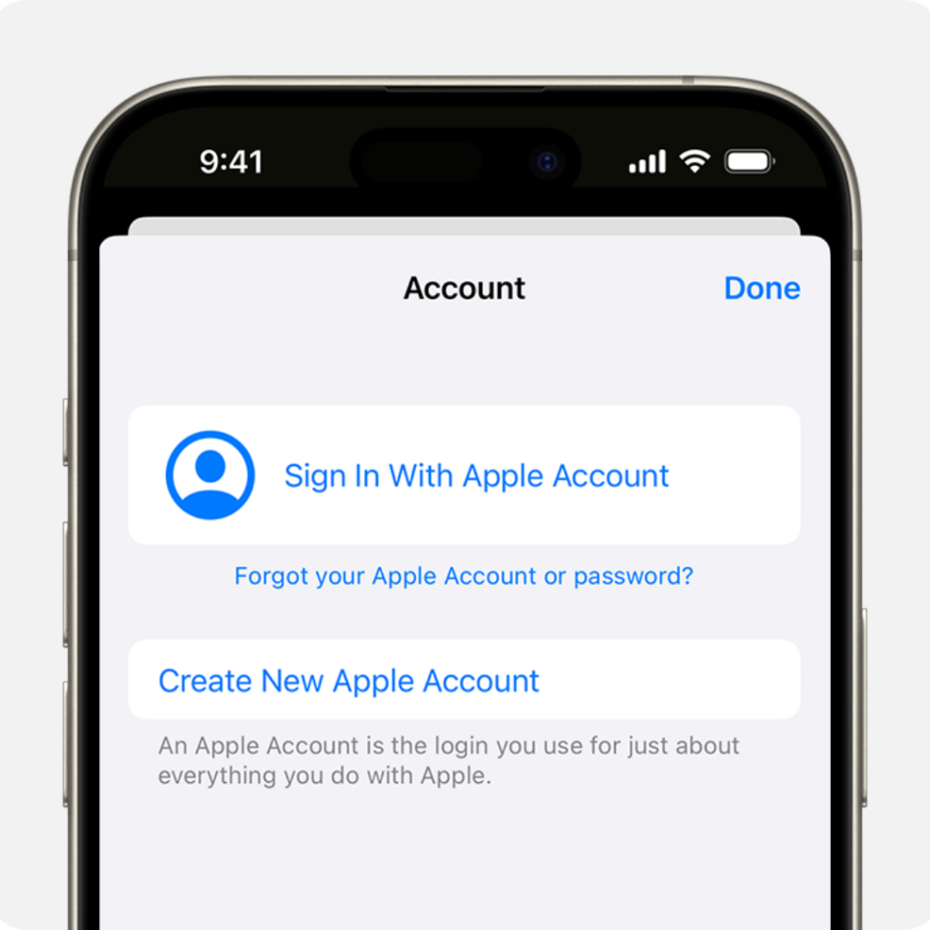 sign in with apple account