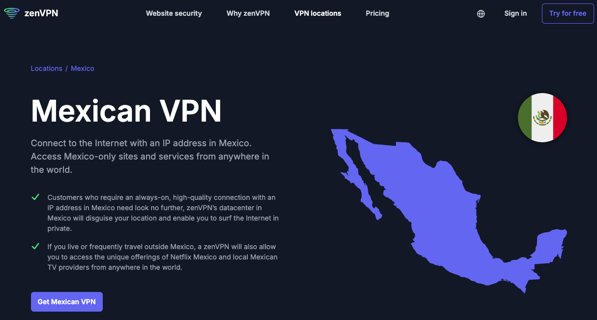 zenVPN for Mexico Free