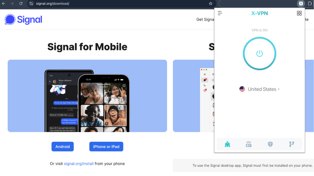 Unblock Signal with X-VPN After A Complete Ban
