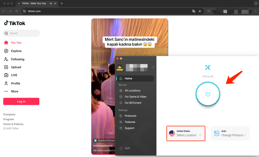 Access TikTok in Turkey via X-VPN on Web