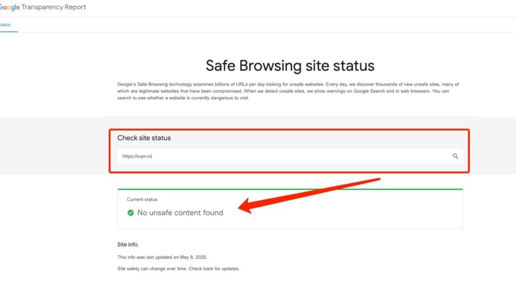 how to check if a website is safe, Use Google Transparency Report