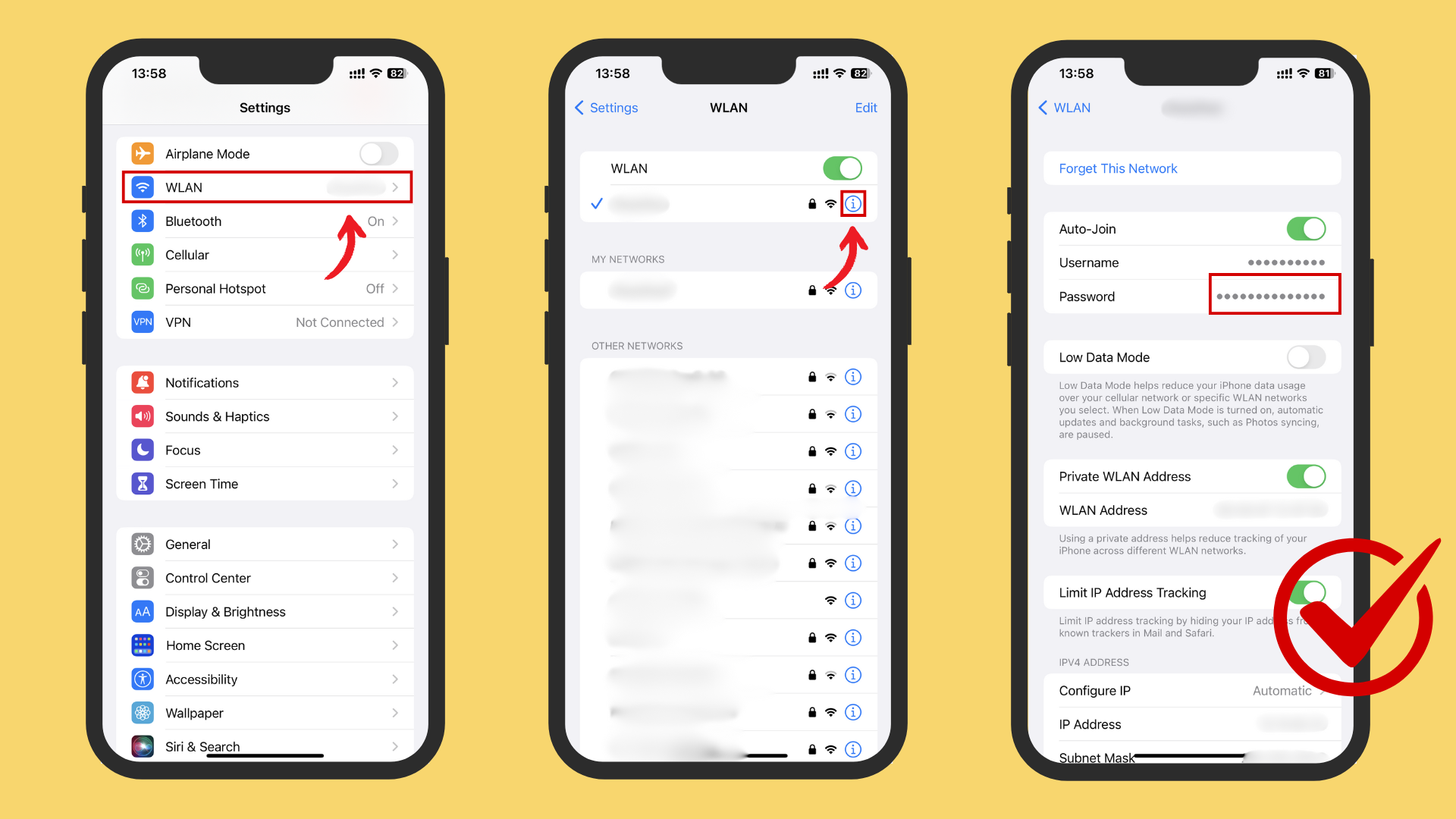 find Network Security Key on ios