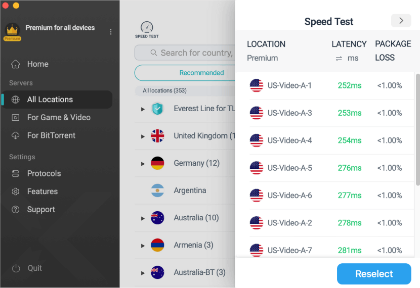 X-VPN Server Latency Test