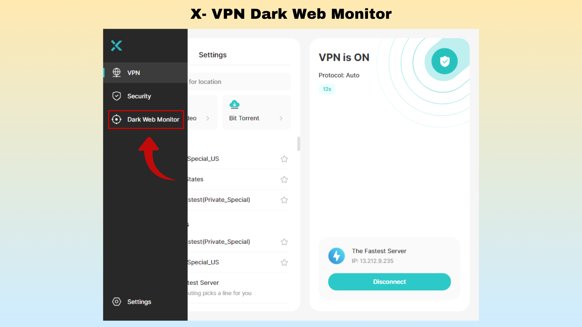 head to the xvpn Dark Web Monitor section on the sidebar