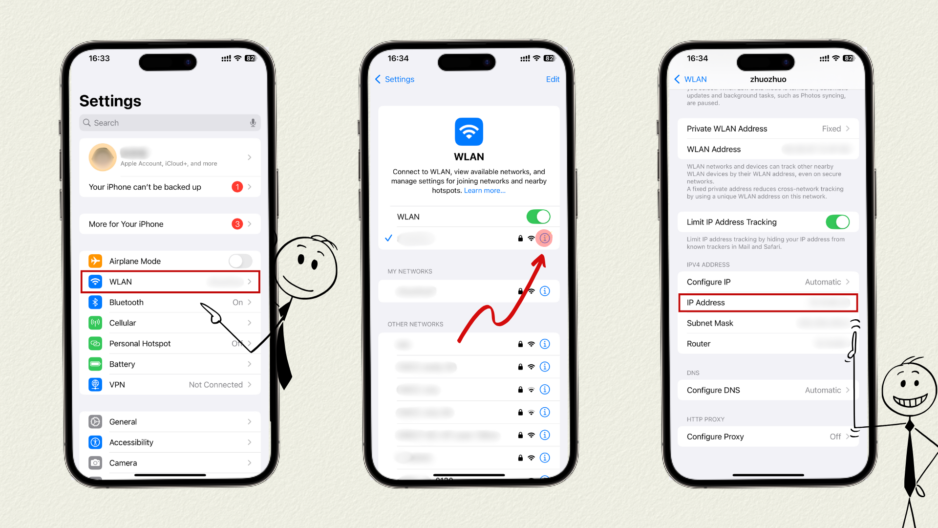 find local ip address on iphone