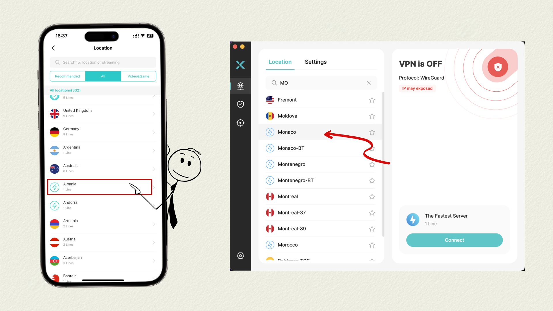 choose the new european servers on xvpn