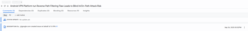 xvpn has reported to google