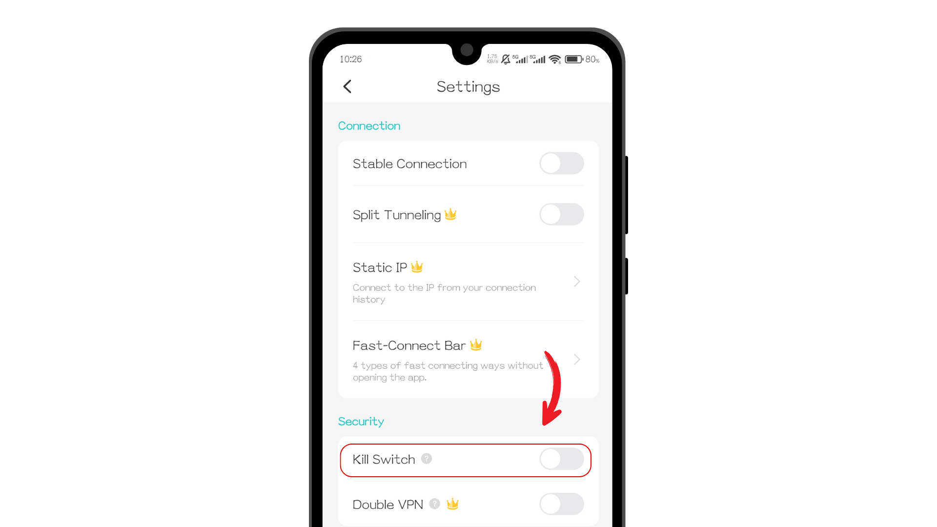 the kill switch feature on xvpn