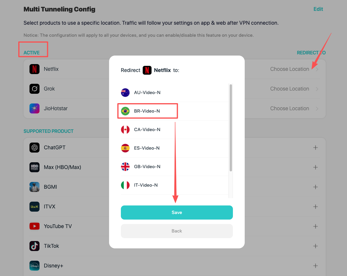 Config Multi Tunneling for Different Products