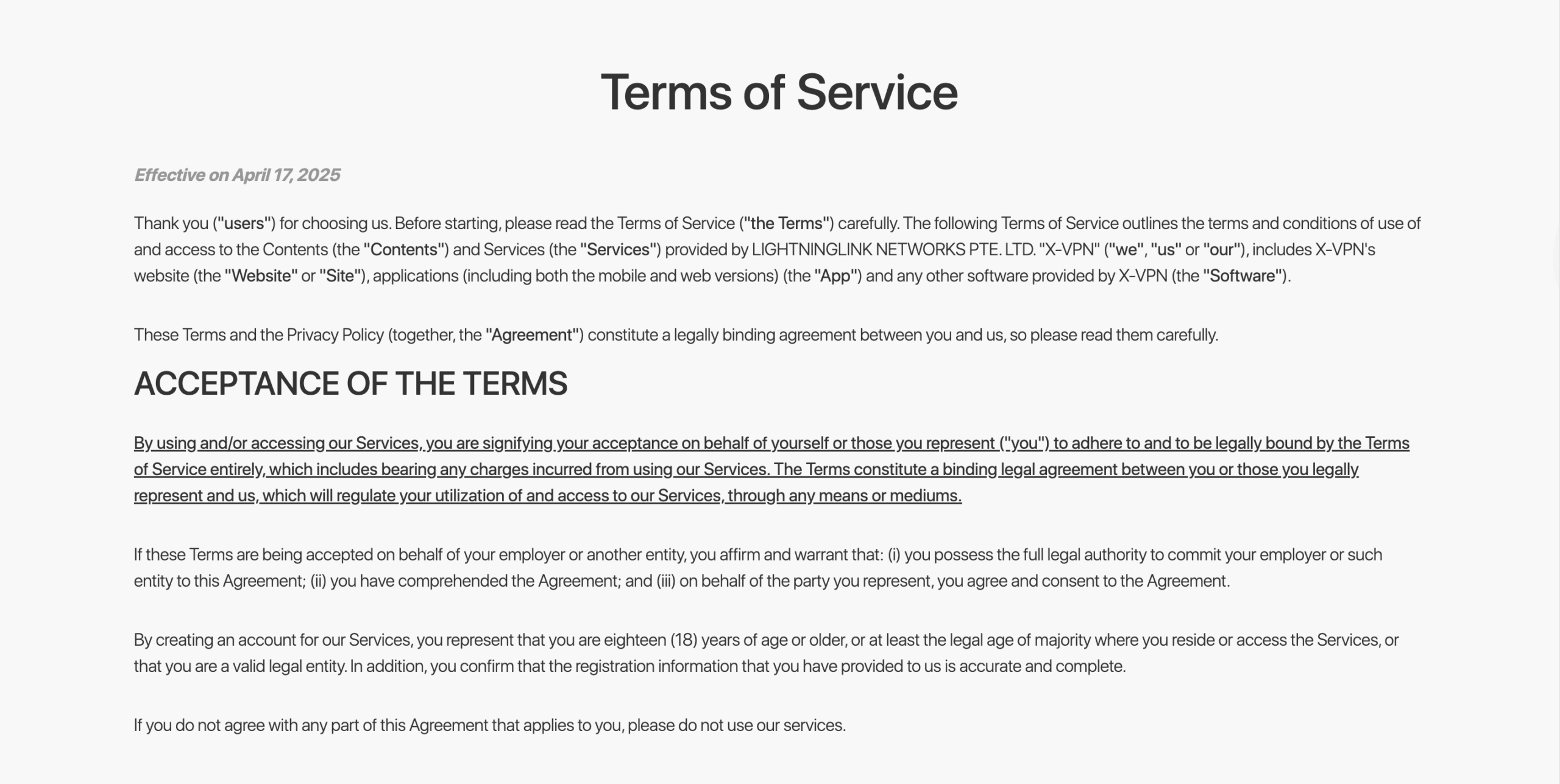 Terms of Service