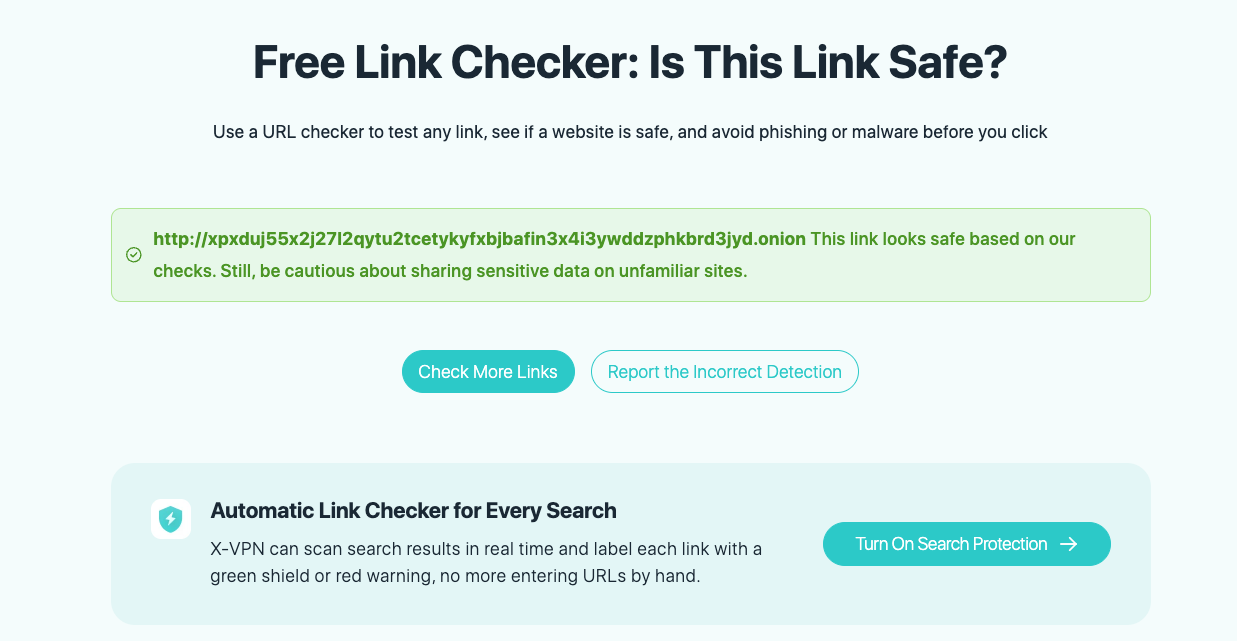 Verify Link Safety with Link Checker