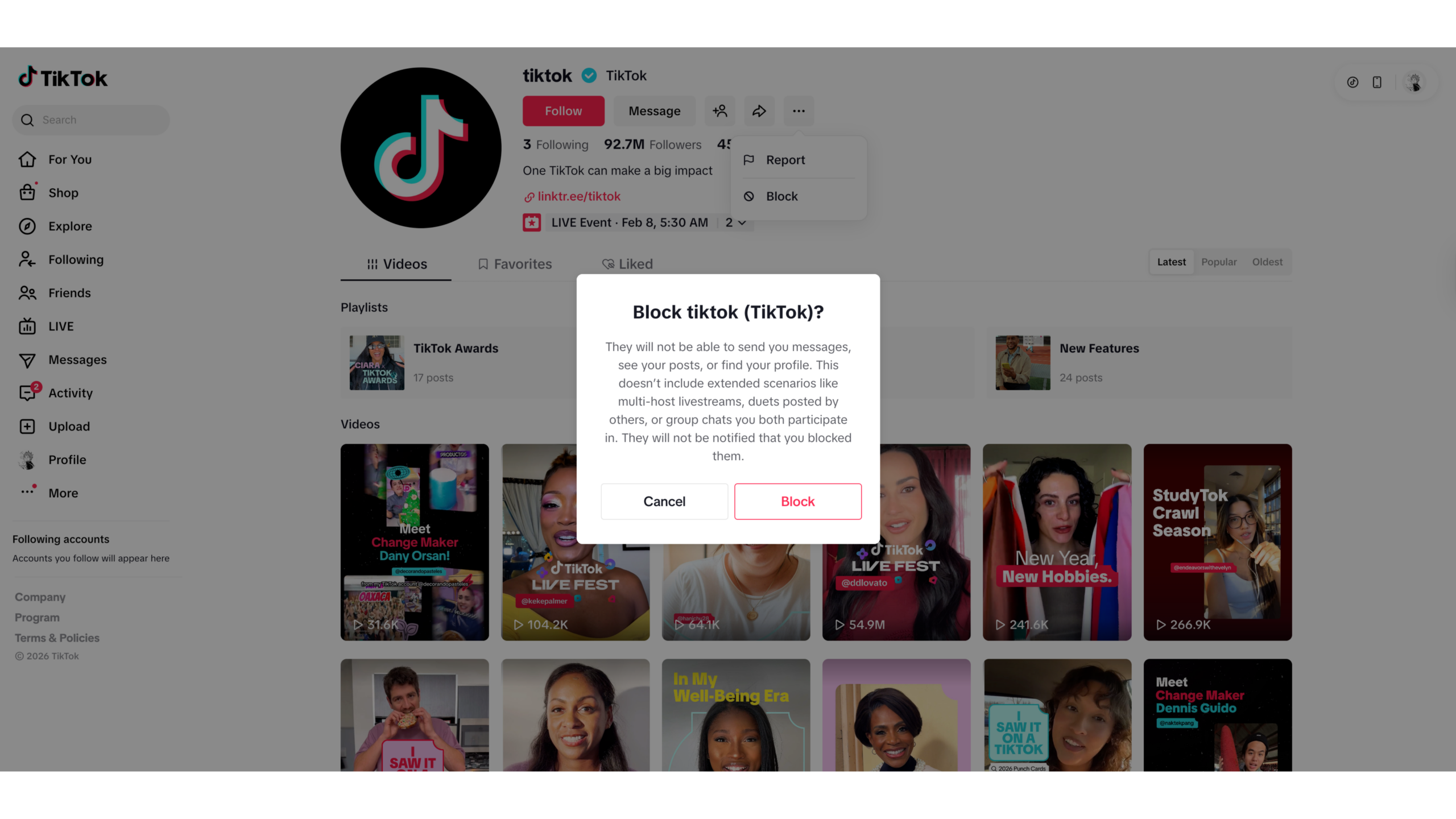 Step 4. Select “Block” and Confirm