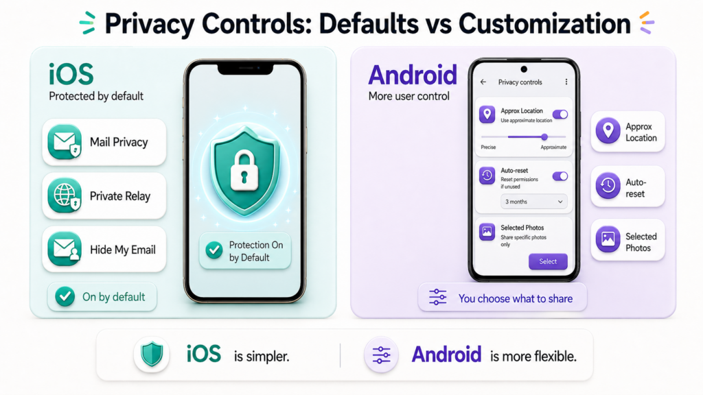 privacy controls: defaults vs customization