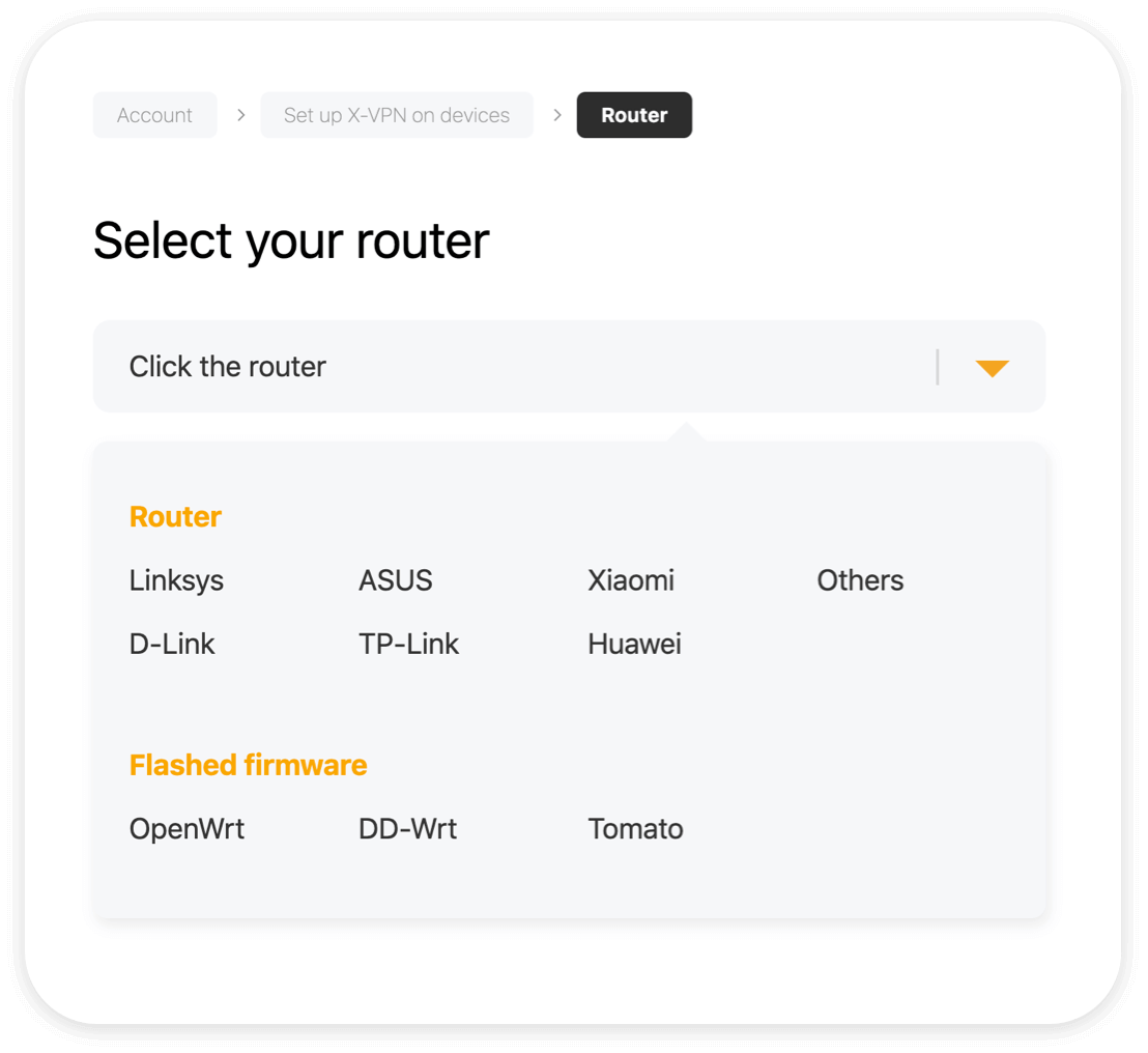 Set up the VPN on your router
