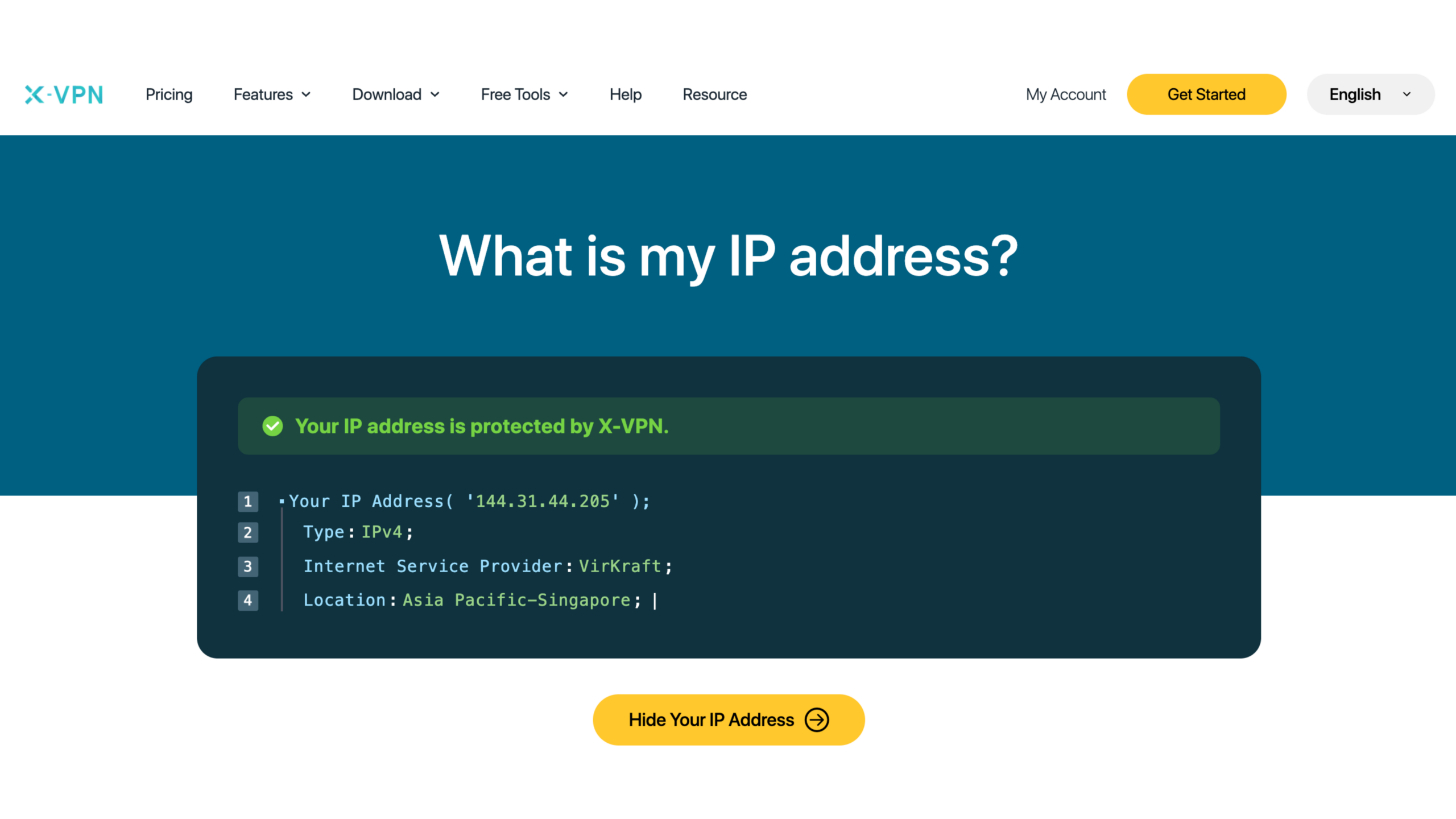 use a What Is My IP tool to check whether your IP address now shows the location you picked