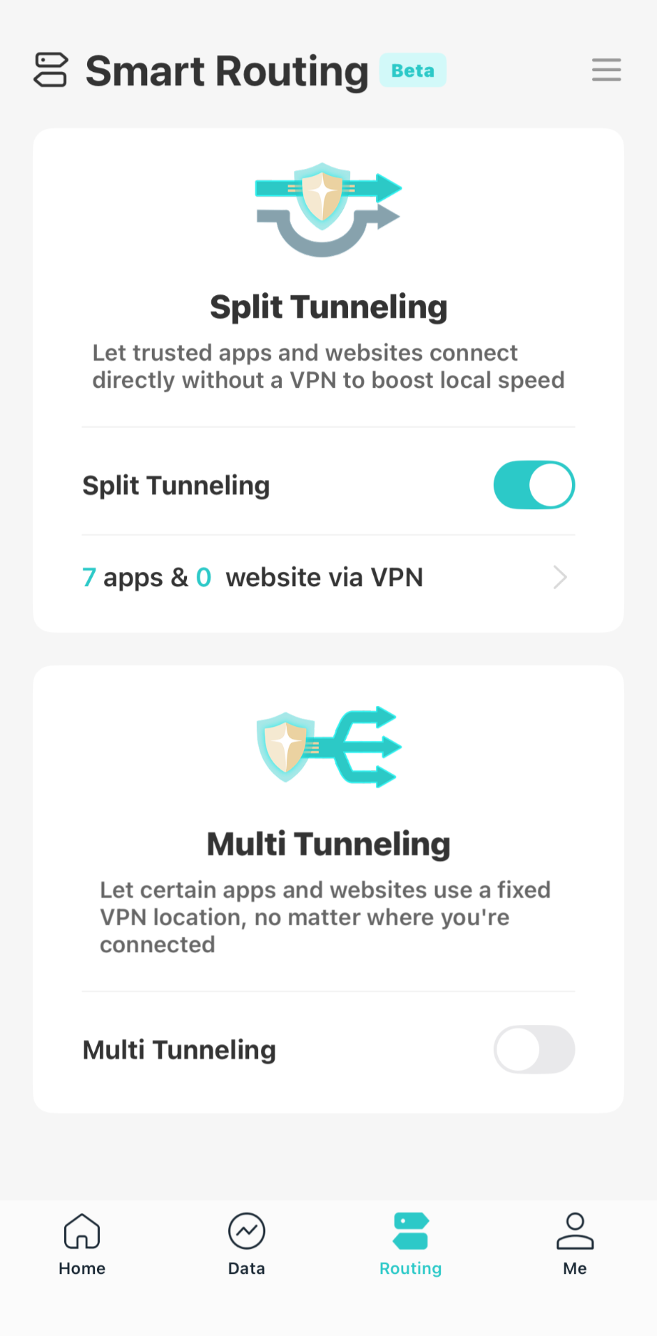 Split tunneling