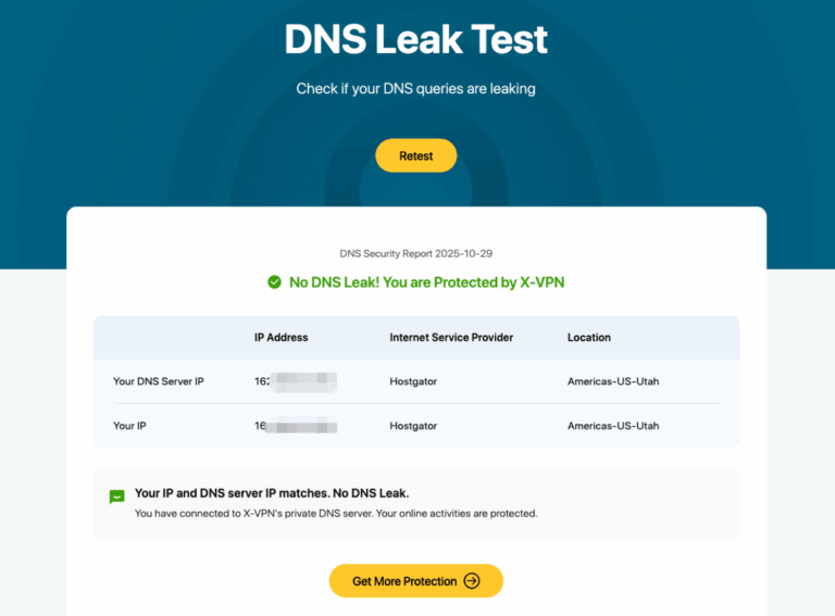 X-VPN DNS leaks