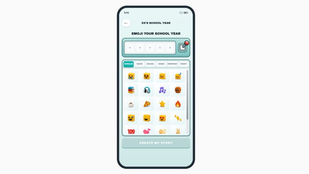 Start your story with up to 5 emojis