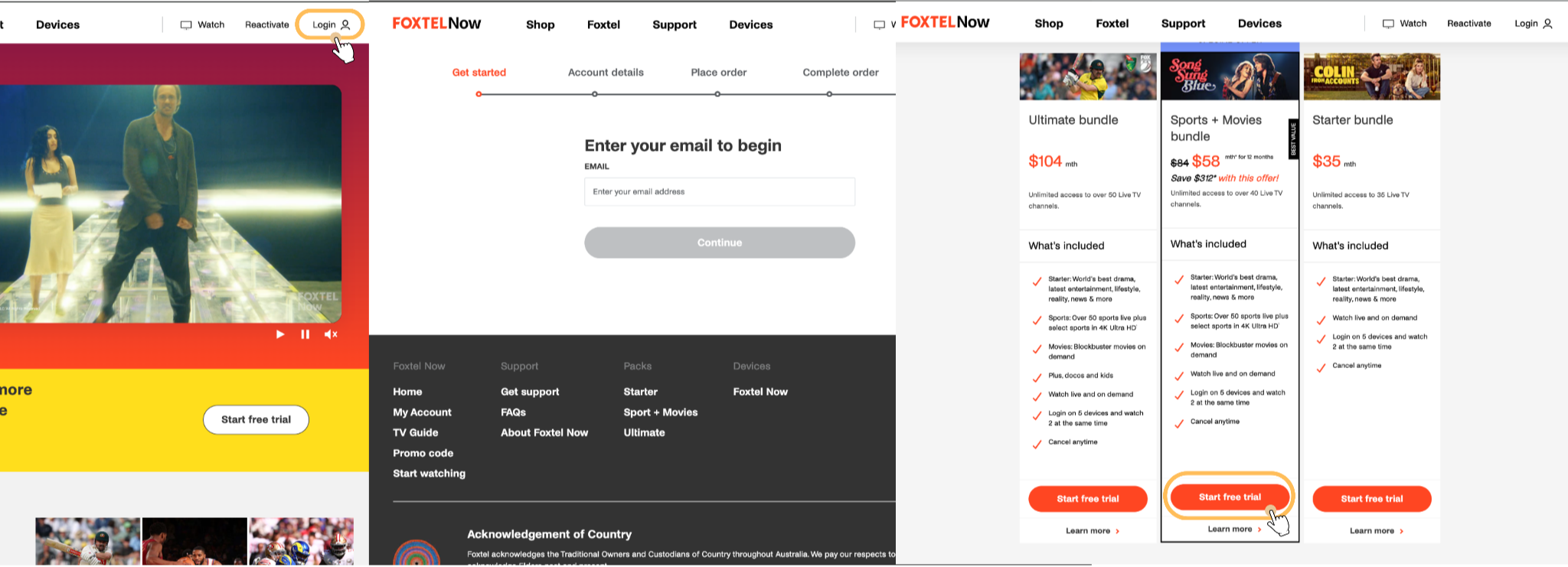 Choose a Foxtel Now plan