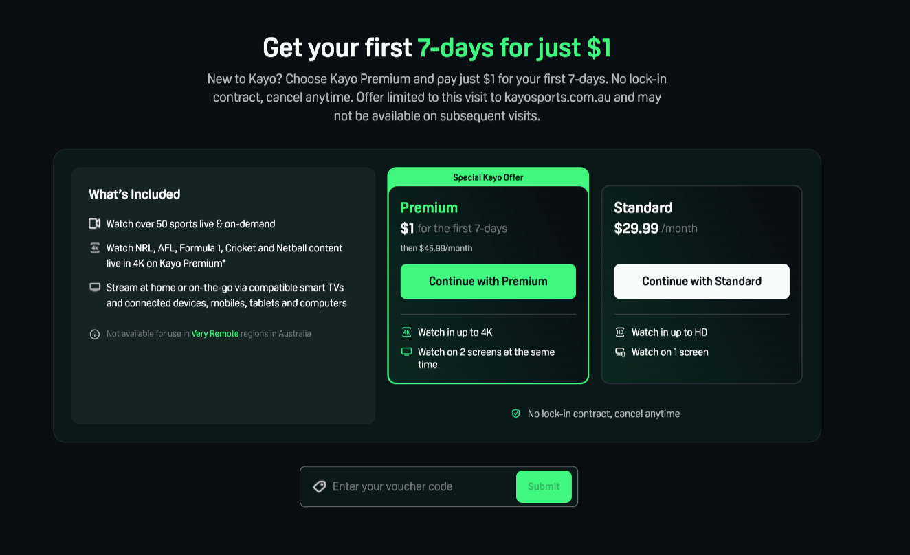 Choose a subscription plan