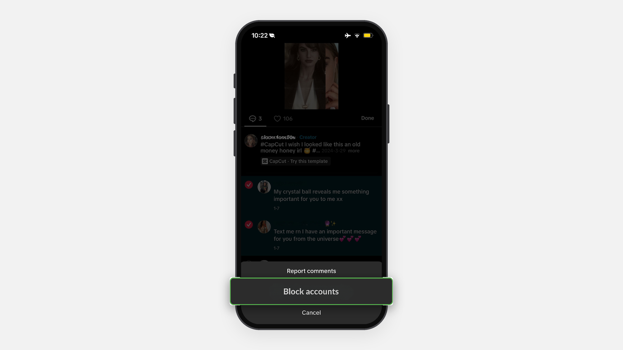 Select Block accounts
