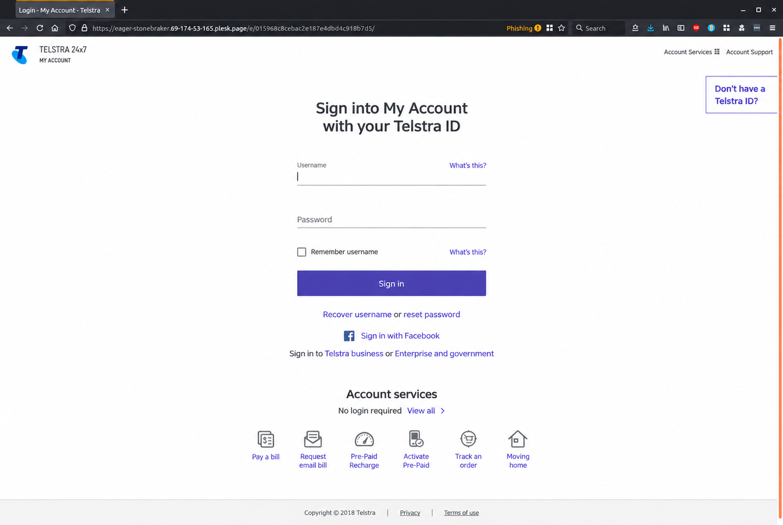 Sign in to Telstra